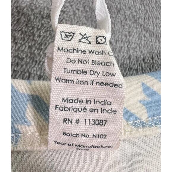 Kate Quinn Blue White Houndstooth Button Short Sleeve Top Size Small NWT - Picture 8 of 8